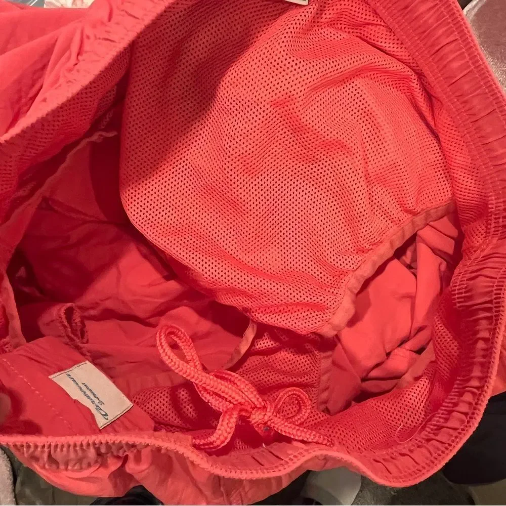 Caribbean swim trunks coral pink size large zipper back pocket